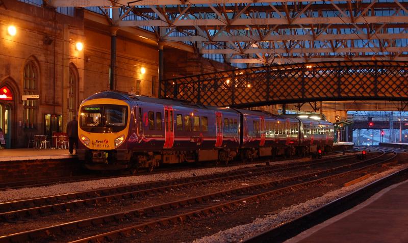 Desiro at Dusk: 1S96 Manchester to Edinburgh waits departure time at Carlisle Photo of Desiro at Dusk