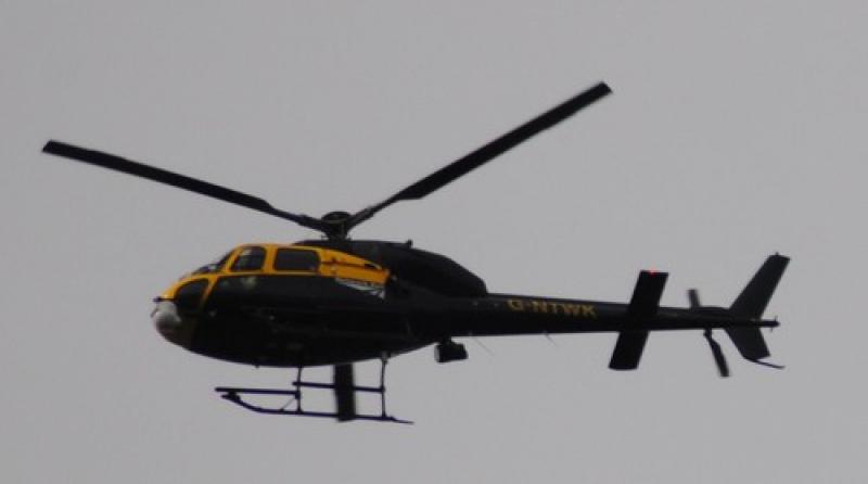 Look Up: The Network Rail Police Helicopter seen over Prestwick Photo of Look Up