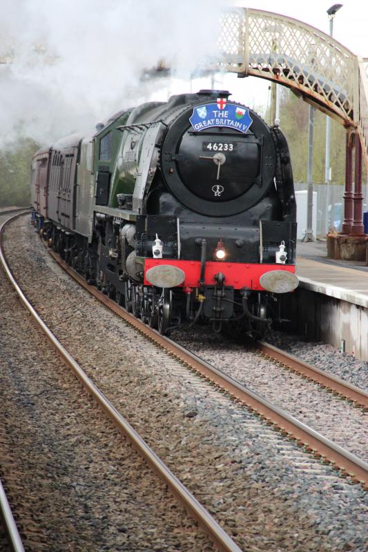 Great Britain V: Duchess of Sutherland heading south through Auchinleck at 1205pm on 26-04-12 Photo of Great Britain V