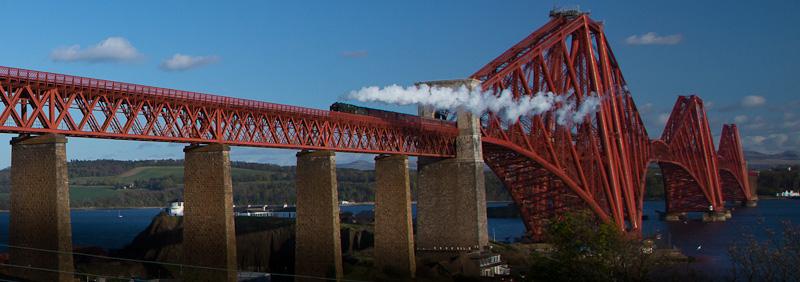 46115 on the Forth Bridge: Glasgow built 46115 'Scots Guardsman' hauling the second SRPS Photo of 46115 on the Forth Bridge