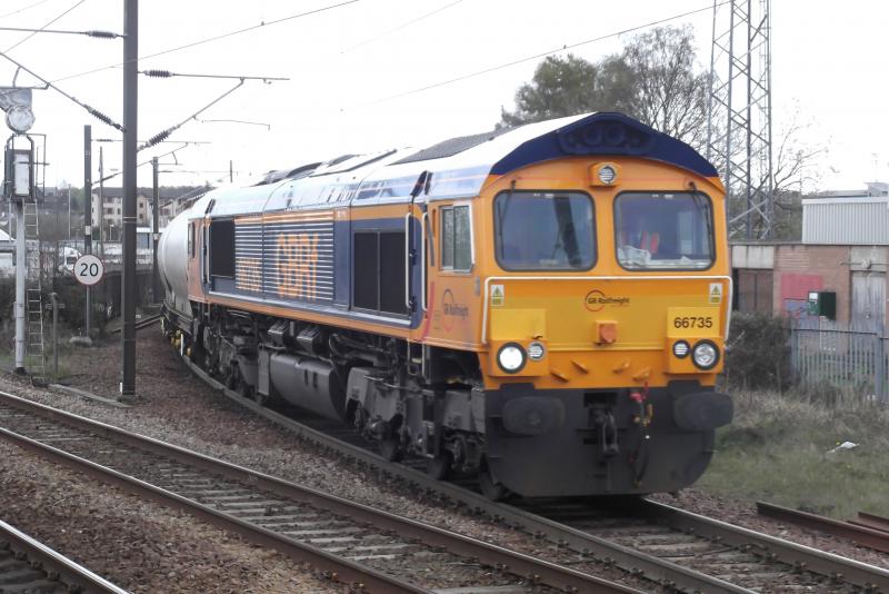 66735 on 6S45: Seen at Slateford 21st April 2012 Photo of 66735 on 6S45