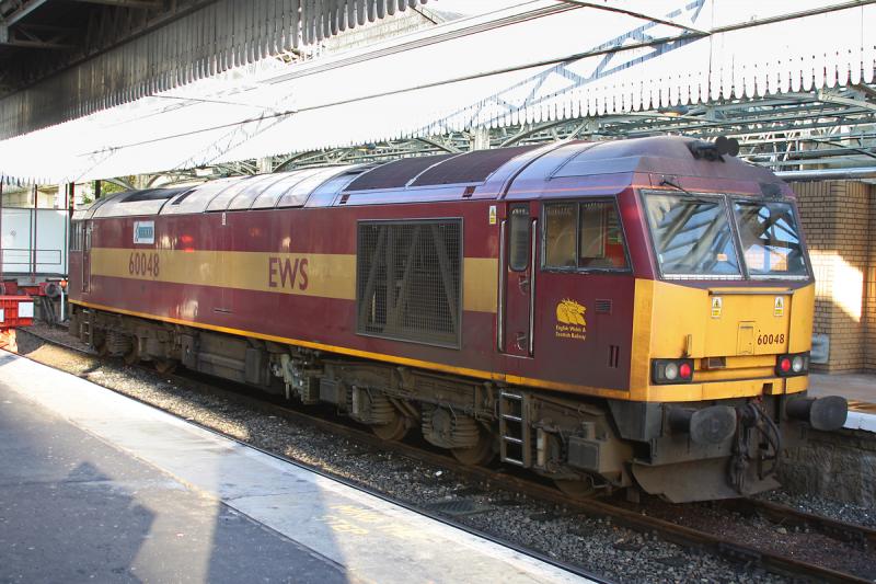 60048: 60048 'Eastern' stands in Aberdeen's pl 2 on 29th Dec 2007 awaiting its return load for Mossend. Photo of 60048