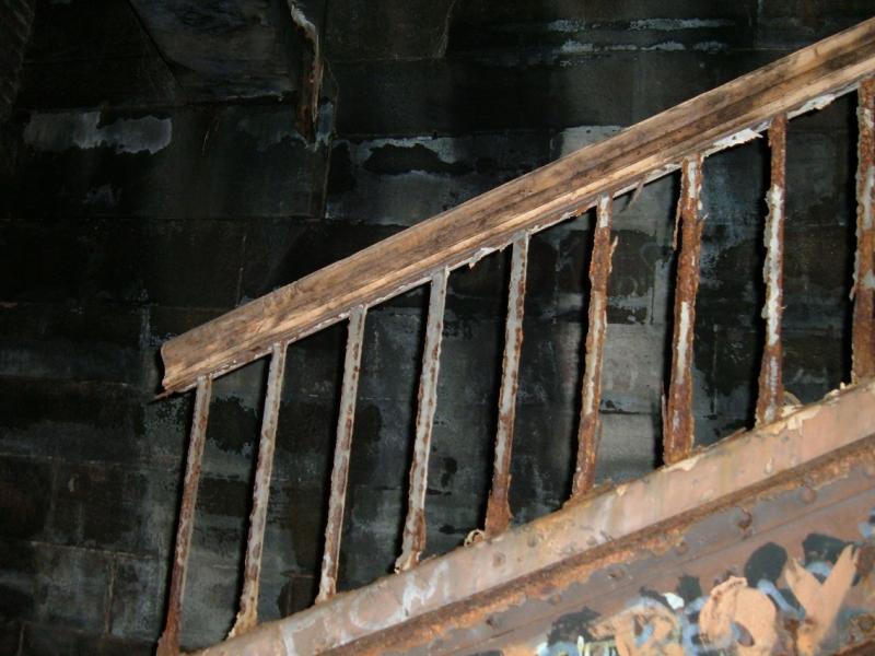 rusty stairs: rusty old stairs in the remains of Kelvinbridge railway station Photo of rusty stairs