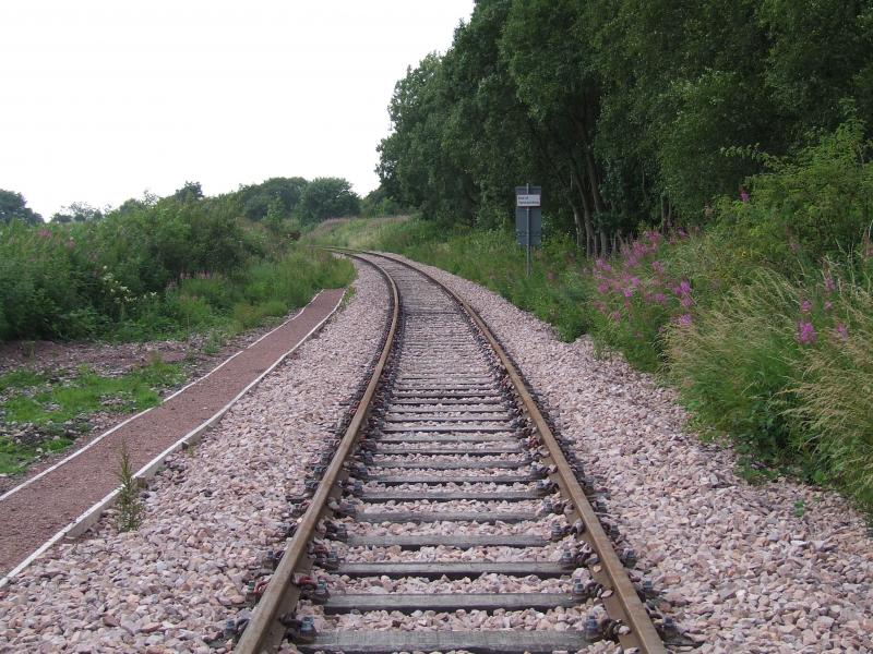 View towards mainline from level Crossing at Earlsest Loop: View towards mainline from level Crossing at Earlsest Loop showing the end of the track area which has been re-ballasted Photo of View towards mainline from level Crossing at Earlsest Loop