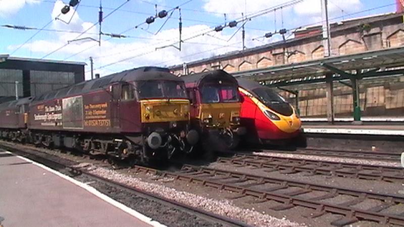 3 In 1: 2 WCRC Class 47s Along Side 2 EWS 66s Await The Euston Bound Pendo To Pass Photo of 3 In 1