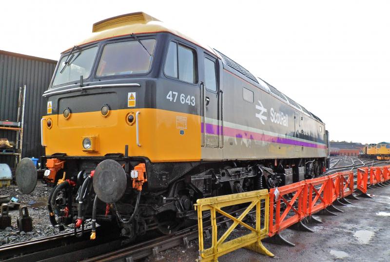 47643 at Bo'ness 24th Nov 2012: 47643 after cleaning & paint touch up prior to providing the heat for the 2012 Santa specials at Bo'ness. Photo of 47643 at Bo'ness 24th Nov 2012