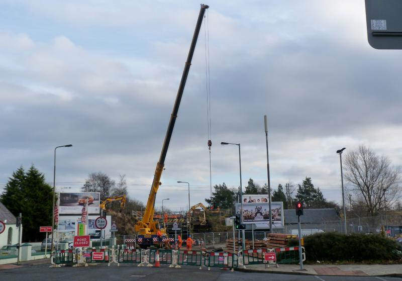 Newcraighall Road bridgework January 2013: The bridge deck is replaced at Newcraighall Road, next to Newcraighall park-and-ride. Photo of Newcraighall Road bridgework January 2013