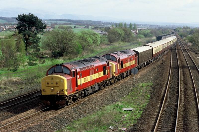 Northern Belle at Greenhill Lower: Northern Belle Media run, Edinburgh-Oban passes Greenhill Lower Junction Photo of Northern Belle at Greenhill Lower