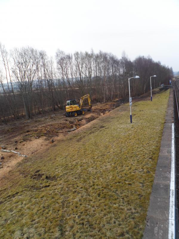 Works on the disused platform side at Dingwall: Photo of Works on the disused platform side at Dingwall