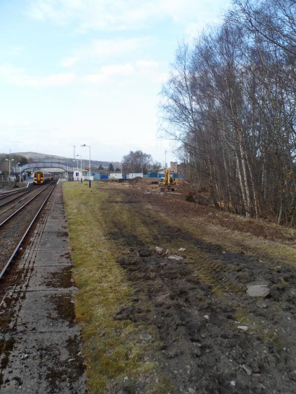 Works on the disused platform side at Dingwall: Photo of Works on the disused platform side at Dingwall
