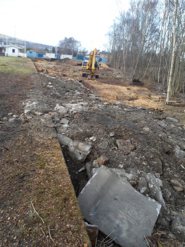Works on the disused platform side at Dingwall: Photo of Works on the disused platform side at Dingwall