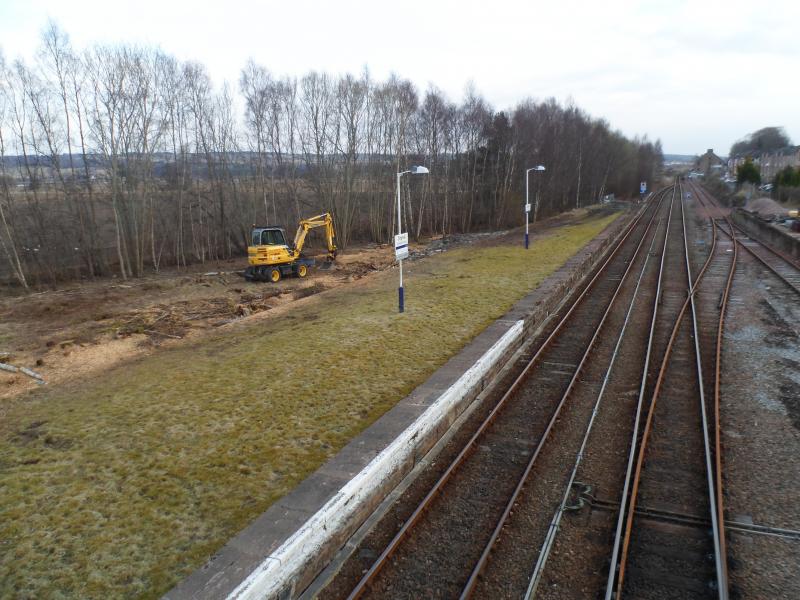 Works on the disused platform side at Dingwall: Photo of Works on the disused platform side at Dingwall