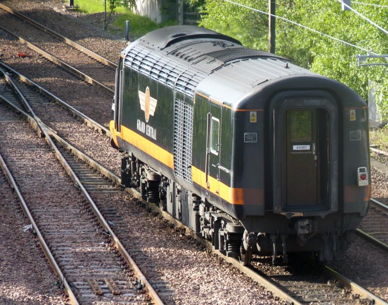 Grand Central powercar near Newcraighall: rear view of a Grand Central power car heading for Newcraighall Photo of Grand Central powercar near Newcraighall