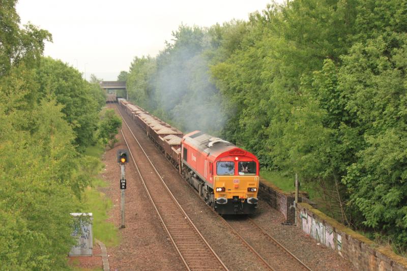 66001 on 6K13: 66001 on 6K13 09.40 Millerhill to Greenhill between Niddrie South Jct & Niddrie West Jct on 09/06/2013 Photo of 66001 on 6K13