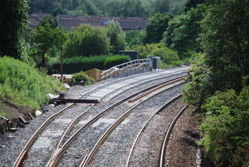 Sleeper Drop Busby Junction: New Sleeper drop at busby junction, early o'clock, ready for completion of the new junction layout
Mondat 24/06/13 Photo of Sleeper Drop Busby Junction