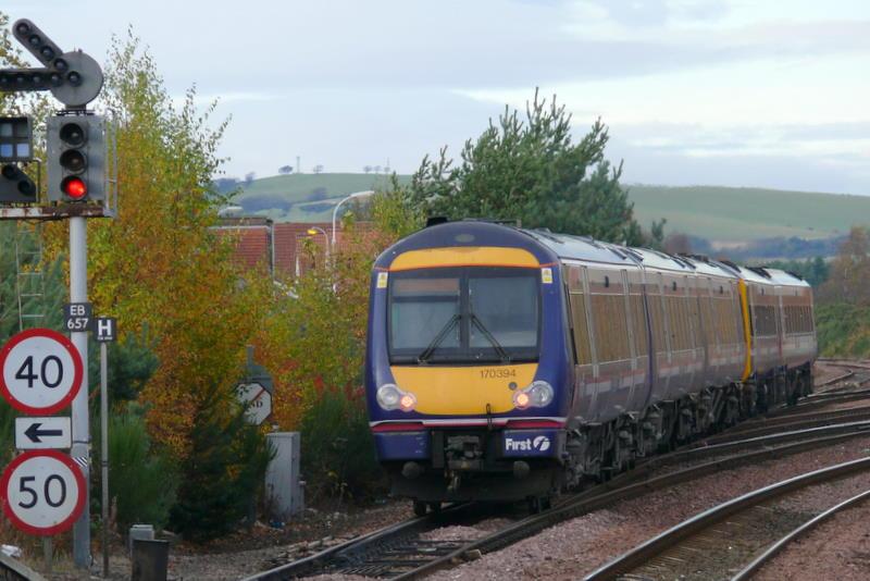 Taking to the branch: 1426 departure from Ladybank via the EPDR to Perth then via the HR to Inverness. Photo of Taking to the branch