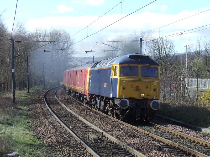 Clagging Along: 47848 working 5Z47 at Johnstone on 16th March 08 on it's return from Ayr to Shieldmuir Photo of Clagging Along
