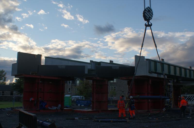 Causewayhead crane lift done so the lifting tackle is removed: Causewayhead crane lift done so the lifting tackle is removed. 09.09.13 Photo of Causewayhead crane lift done so the lifting tackle is removed