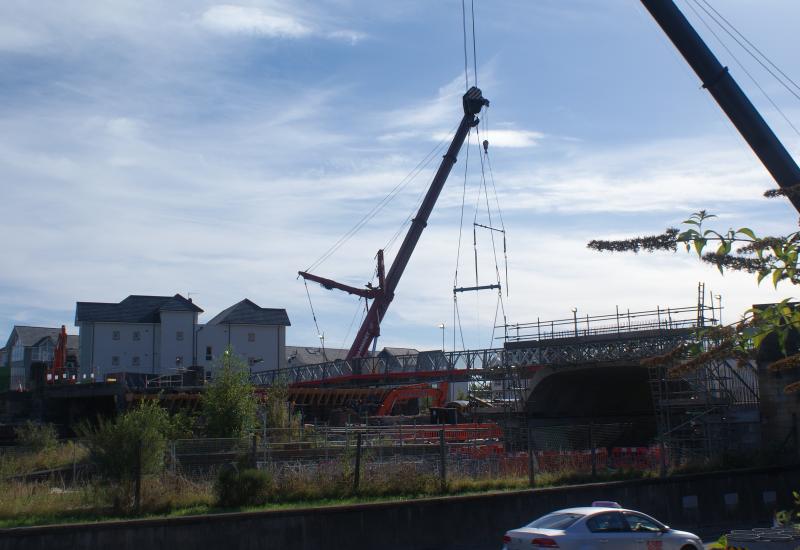 Spans 2 and 3 are now removed at Shore Road: Spans 2 and 3 were removed at Shore Road overnight. Span 5 cannot be worked on as Babcock are working on the SAK lines. 14.09.13 Photo of Spans 2 and 3 are now removed at Shore Road