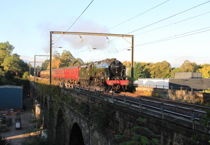 46115: 46115 on 5Z45 00.20 Carnforth Steamtown to Edinburgh waverley slowing down for the junction on Slateford Viaduct on 23/09/2013. Photo of 46115
