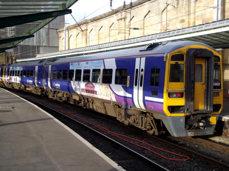 158902 at Carlisle: Passenger numbers are so good on weekends, that trains on the Settle and Carlilse line need to ne strengthened. Here 158902 leads a sister 158 with a service from Carlisle to Leeds on Saturday 28th December 2013. Photo of 158902 at Carlisle