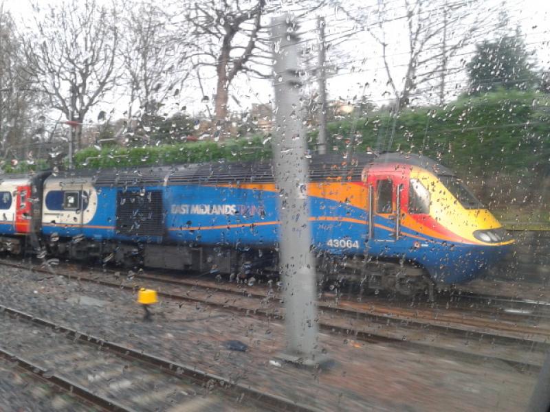 Colourful Trains: Hired in EMT pushes towards Aberdeen through the gardens. Photo of Colourful Trains