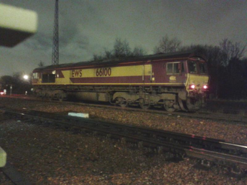 At rest.: 66100 sat in Eastfield holding sidings at 00.20 on the 6th March. Apologies for poor quality. Photo of At rest.