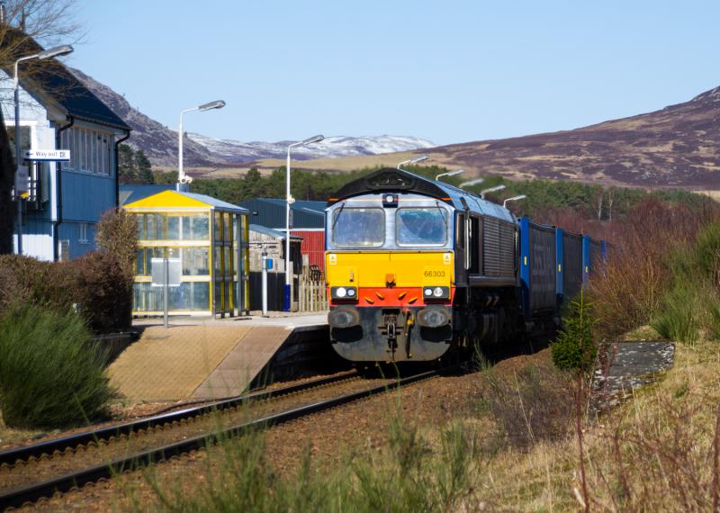 66303: 66303 passes Newtonmore. Photo of 66303