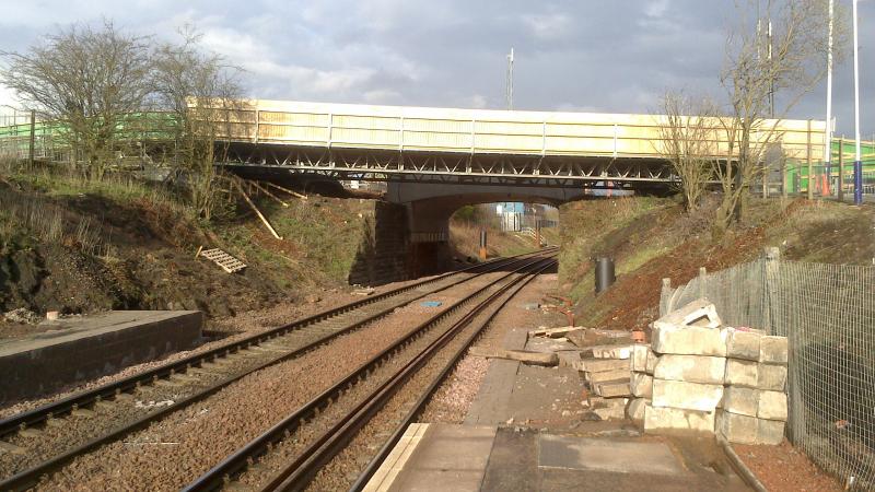 Temporary Bargeddie Bridge: The temporary road bridge at Bargeddie station. Photo of Temporary Bargeddie Bridge