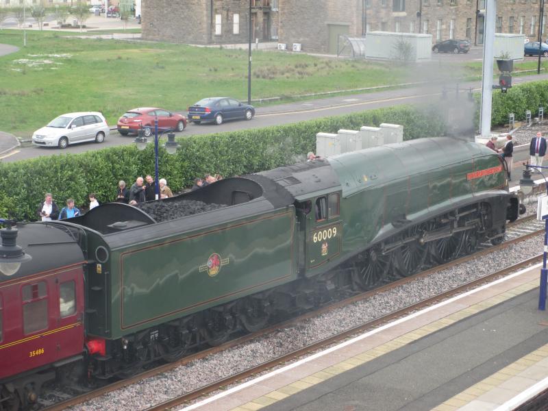 60009 Stirling 27 April 2014: A4 60009 Union of South Africa at Stirling with the morning circular on 27 April 2014 Photo of 60009 Stirling 27 April 2014