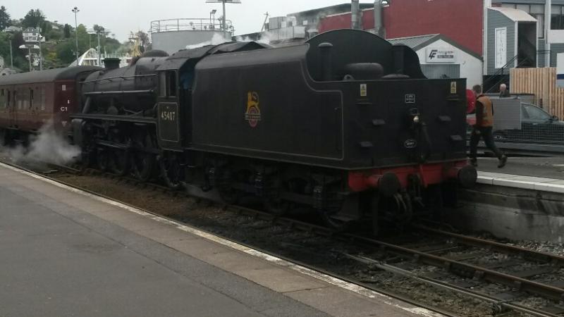 Oban Kettles 14 May 2014: 45407 rests at Oban having arrived from Fort William Photo of Oban Kettles 14 May 2014