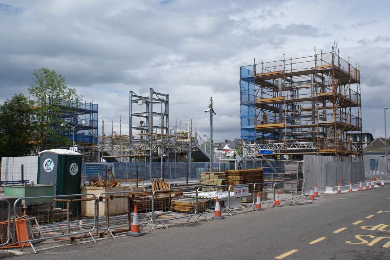 Dunblane new bridge progress 08.06.14 001: Dunblane Station new bridge progress on 08.06.14. Photo of Dunblane new bridge progress 08.06.14 001