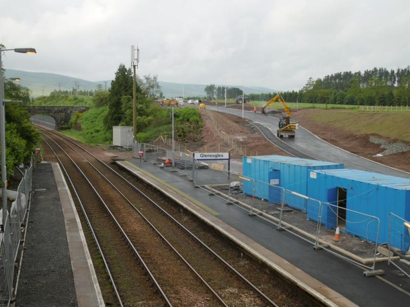 Gleneagles Station rebuild 2014: Gleneagles Station rebuild 2014.
New access road Photo of Gleneagles Station rebuild 2014