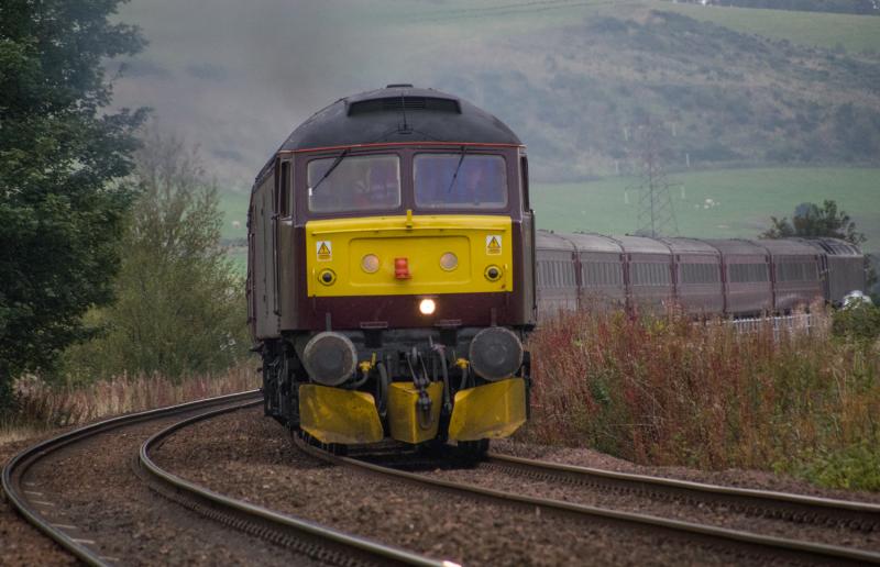 47245: 47245 heads ECS working across the Earn viaduct, 47804 is on the rear. Photo of 47245