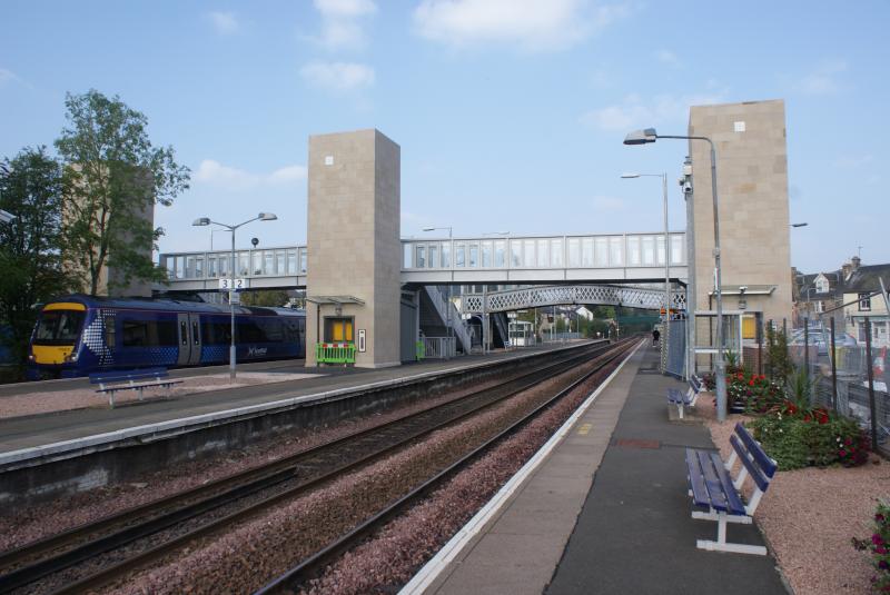 Dunblane Station's New Bridge and Lifts Almost Ready 003: Dunblane Station's New Bridge and Lifts Almost Ready 21.09.14 Photo of Dunblane Station's New Bridge and Lifts Almost Ready 003