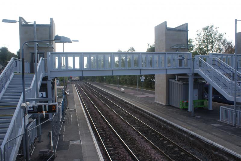 Dunblane Station's New Bridge and Lifts Almost Ready 004: Dunblane Station's New Bridge and Lifts Almost Ready 21.09.14 Photo of Dunblane Station's New Bridge and Lifts Almost Ready 004