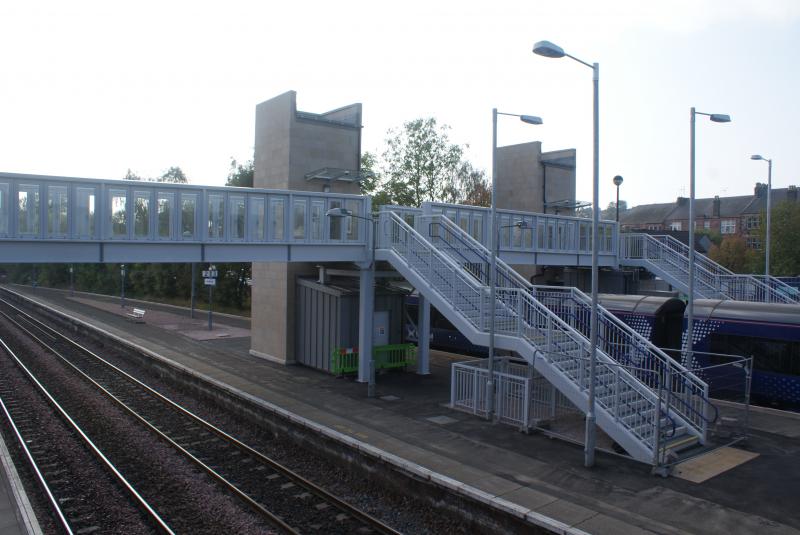 Dunblane Station's New Bridge and Lifts Almost Ready 005: Dunblane Station's New Bridge and Lifts Almost Ready 21.09.14 Photo of Dunblane Station's New Bridge and Lifts Almost Ready 005