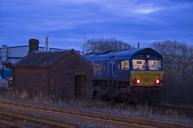 66750 0Z66: 66750 at Wabtec Kilmarnock having worked 0Z66 from Millerhill 19th November 2014 Photo of 66750 0Z66