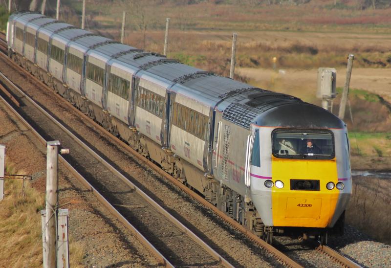 43309: heading past Edinburgh airport for waverley Photo of 43309