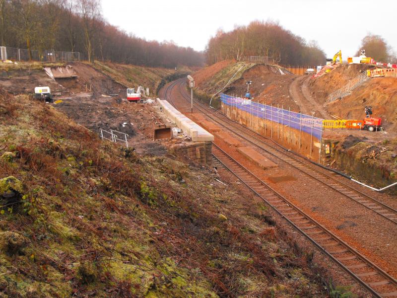 tunnel foundation Carmuirs: This was the situation as of the morning of 27th December. The right hand side was being put in position in the early hours of this morning Sunday. Photo of tunnel foundation Carmuirs