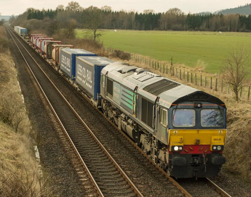 66432: 66432 heads to Aberdeen at Forgandenny today. 15/02/15 Photo of 66432