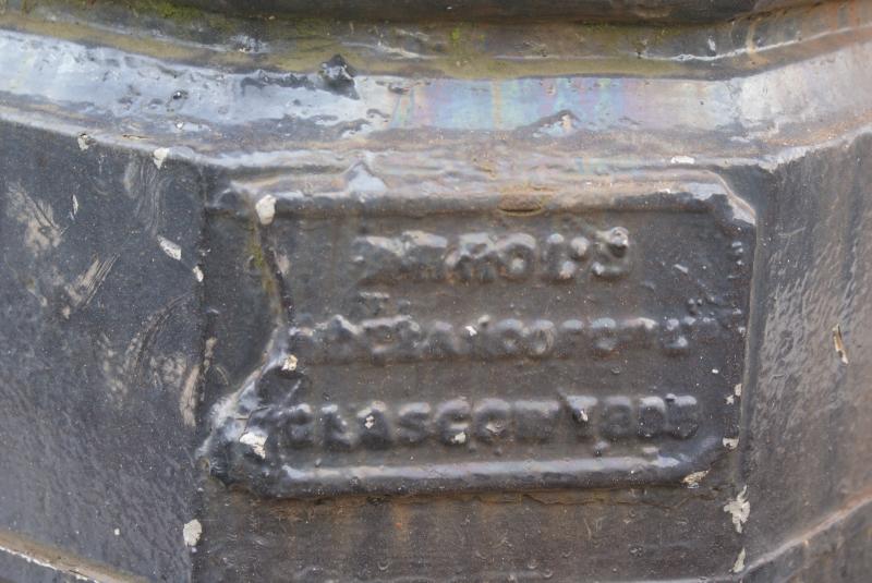 Dunblane grey bridge almost gone 004: Dunblane grey bridge almost gone on 15.02.15 showing the maker's plate as Arrol in 1895 Photo of Dunblane grey bridge almost gone 004