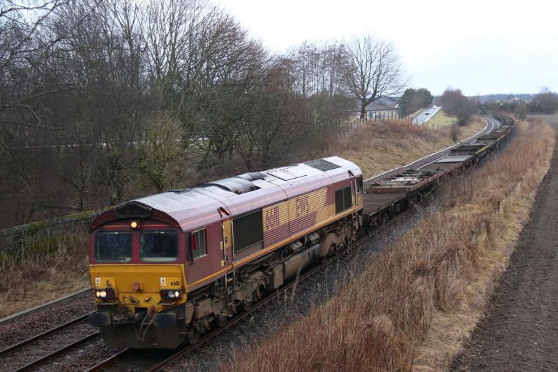 66111_6E69_Georgemas Junction - Hartlepool South Works: Through Luncarty 0835 Photo of 66111_6E69_Georgemas Junction - Hartlepool South Works