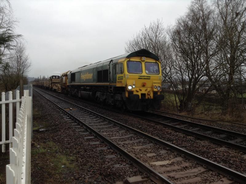 Class 66: Class 66 66550 through Stirling at 11.15 on Monday 16/03/15 from Newtonhill to Millerhill Photo of Class 66
