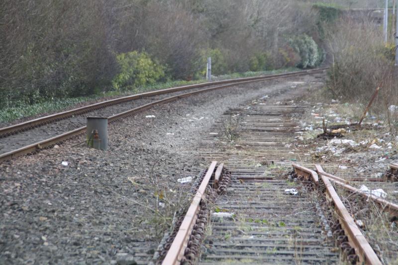 Stranraer Harbour Jn: Removal of former Stranraer Harbour Jn 14/15 March 2015. Forner junction in the distance. photo H Docherty Photo of Stranraer Harbour Jn