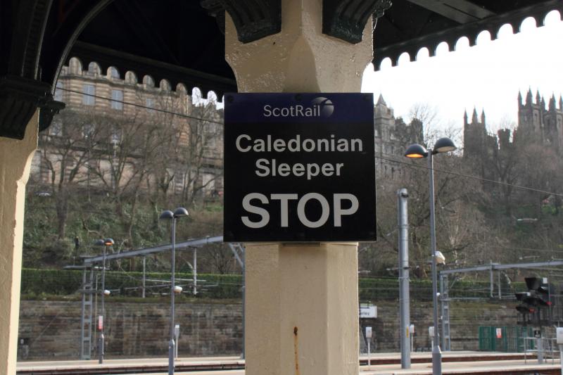 Caledonian Sleeper sign: Platform 19 Waverley on 03/04/2015 Photo of Caledonian Sleeper sign