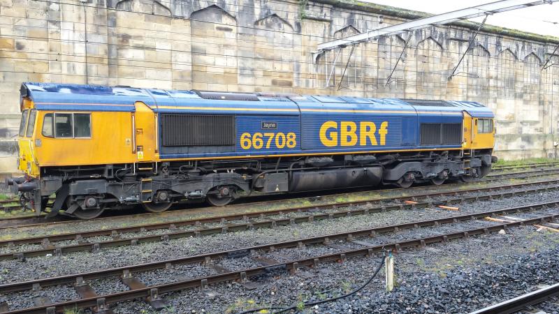 Jayne at Carlisle: Class 66 Jayne, in GB Rail Freight at Carlisle on a cold day at the end of April 2015 Photo of Jayne at Carlisle