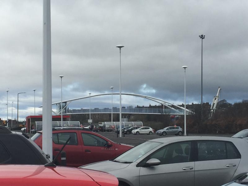 New Footbridge at Dundee: Since I haven't see it mentioned, I attach a photo I received from Ryan Gray of the new footbridge connecting the Photo of New Footbridge at Dundee