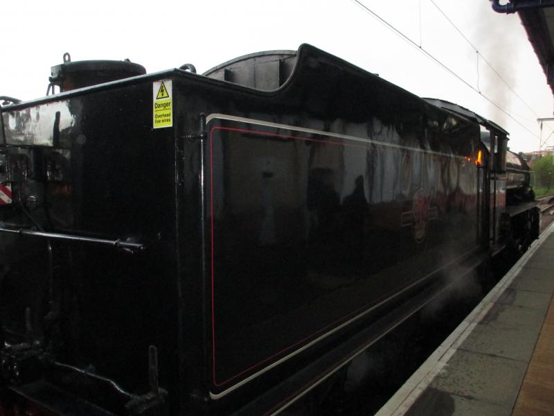 62005 Dumbarton Central Platform 3 16 May 2015: K1 62005 stands at Platform 3 at Dumbarton Central on 16 May 2015 awaiting Photo of 62005 Dumbarton Central Platform 3 16 May 2015