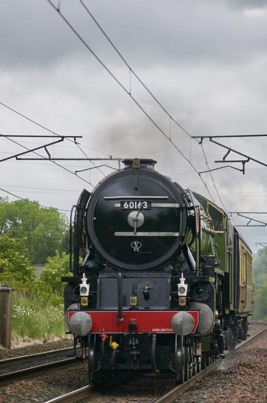 Tornado on The Highand Rambler: Tornado leaving Edinburgh 20.6.15 light engine on way to pick up coaches for The Highland Rambler Photo of Tornado on The Highand Rambler